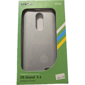 Cricket wireless ZTE grand x 4 phone case silver